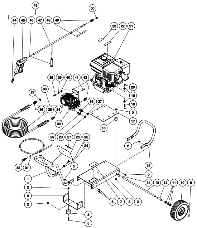 MITM CA-3504 pressure washer replacement parts
